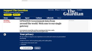 Government data from around the world. Welcome to our single gateway